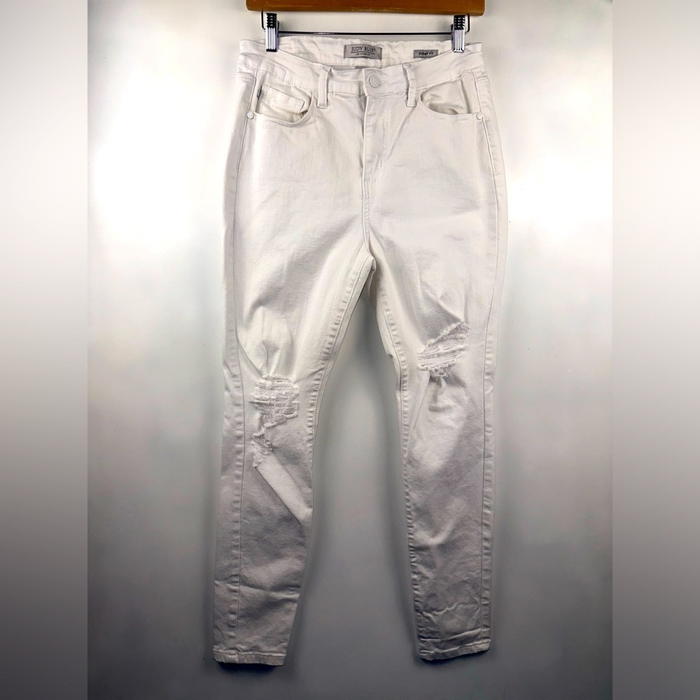 Judy Blue White Skinny Fit Distressed Jeans Pants‎ 11/30